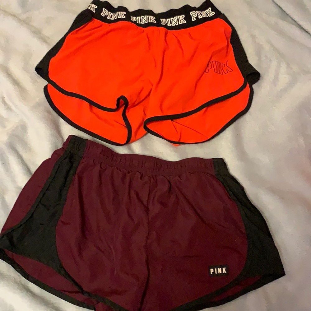 pink workout shorts w built in underwear